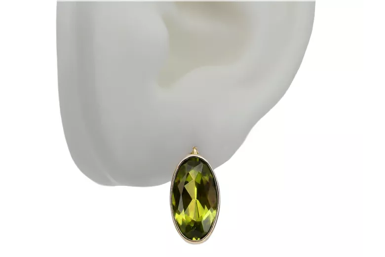 Earrings Vintage Jewlery Yellow Peridot 14K Yellow gold vec001y